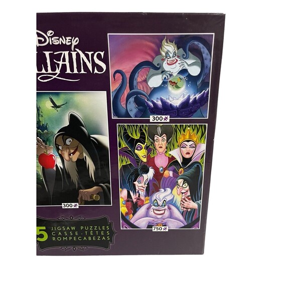 Disney Villains Jigsaw Puzzles 5-In-1 Multipack Set 300/500/750 Pcs Ceaco Comp - Picture 7 of 14